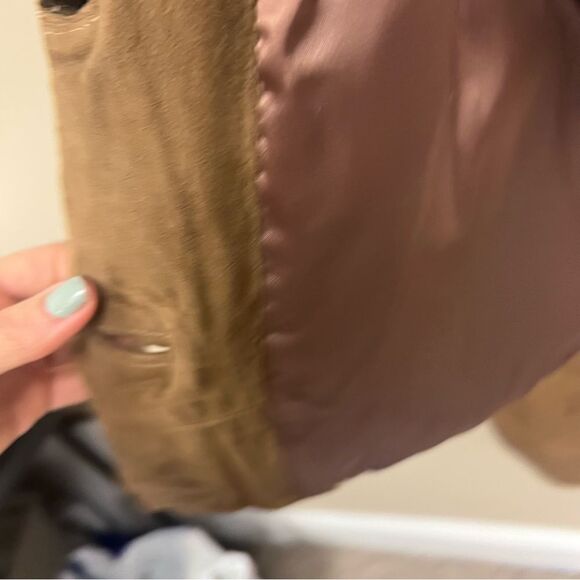 Brown suede cropped jacket.     Size M - Picture 6 of 6